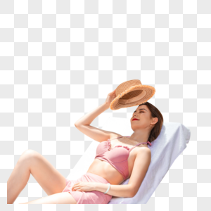 女性夏日晒太阳图片
