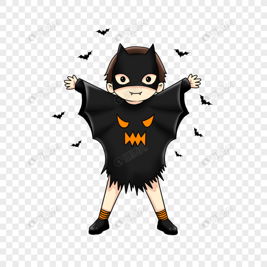 蝙蝠装扮的小孩图片