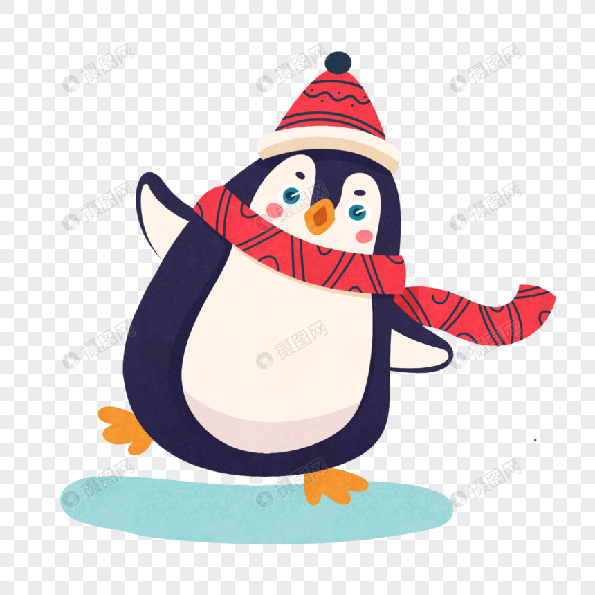 冬季可爱企鹅图片