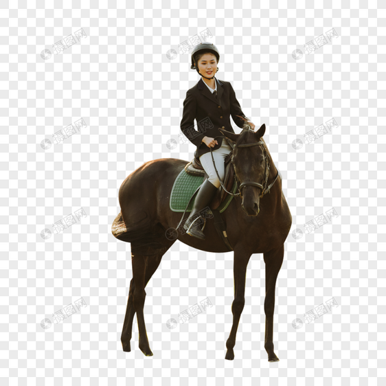 年轻女子骑马图片