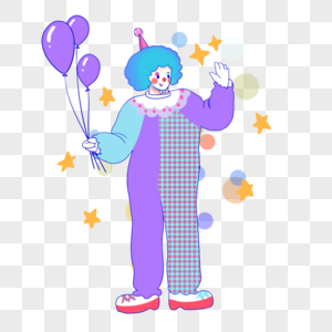 小丑儿童节小丑气球高清图片