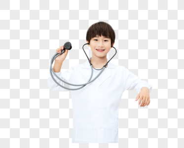 小小医生带着听诊器图片