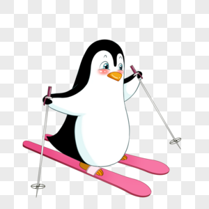 滑雪的企鹅图片