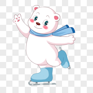 滑冰的北极熊图片