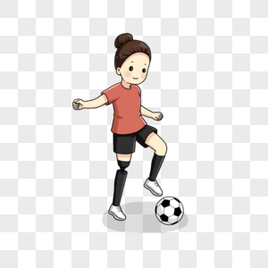 踢足球的残疾女孩高清图片