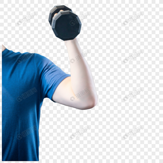健身房运动男性举哑铃图片