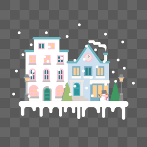 雪中的房子图片