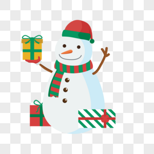 雪人和礼物礼品圣诞节冬天高清图片