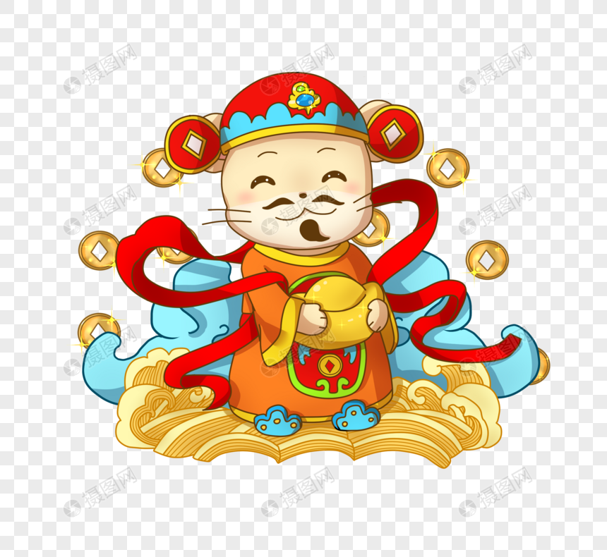 老鼠财神爷元素素材下载 正版素材 摄图网