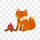 烤火的狐狸图片