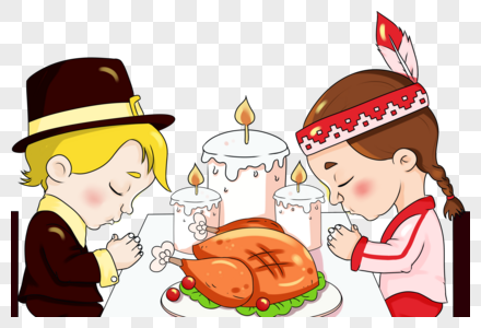 感恩节吃火鸡的情侣图片
