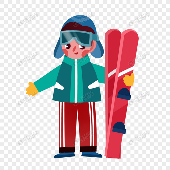 滑雪男孩图片