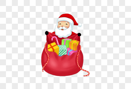 打开礼包的圣诞老人图片