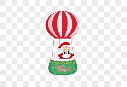 在热气球上大吼的圣诞老人图片