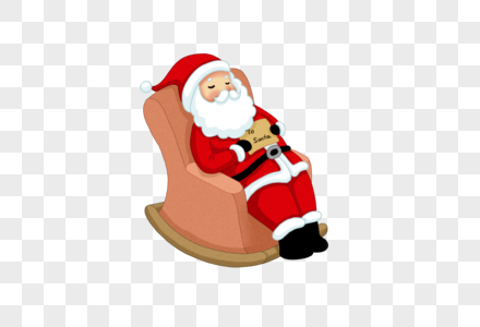 在椅子上拿着信睡着的圣诞老人图片