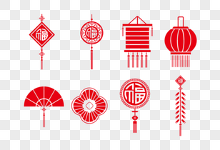 扁平中国风新年装饰元素图片