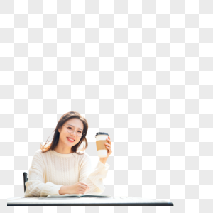 喝咖啡的女大学生图片