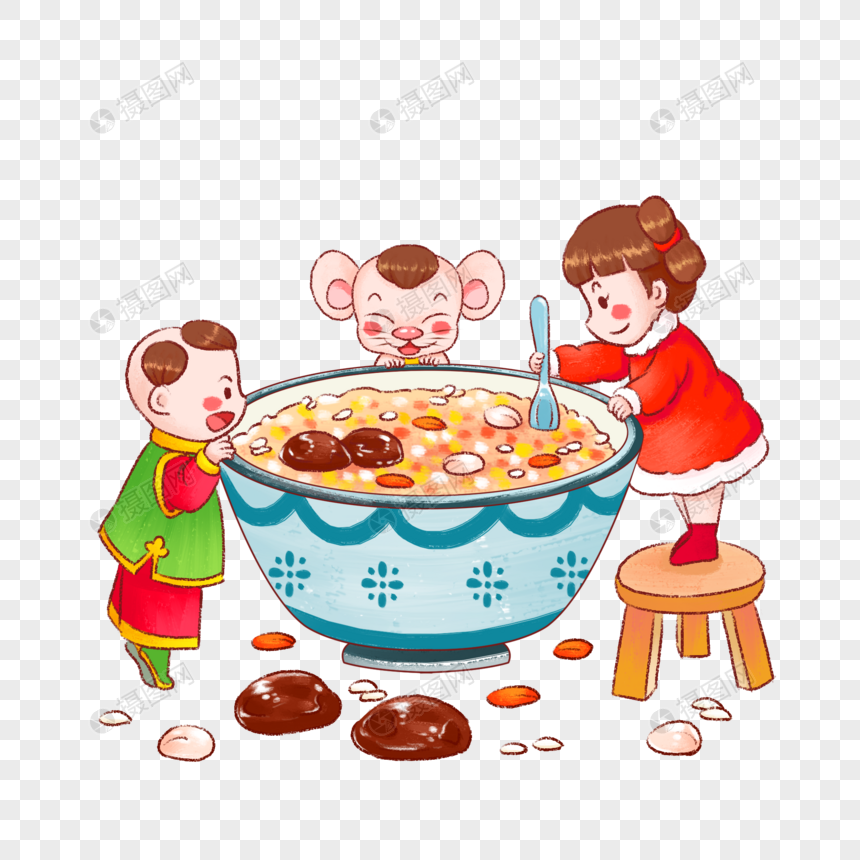 小朋友喝腊八粥