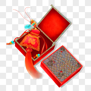 中国风喜庆新年福袋礼盒高清图片