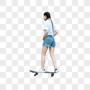 滑板女孩图片