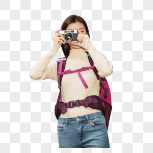 青年女性拍照高清图片