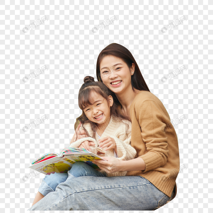 温馨母女读书图片