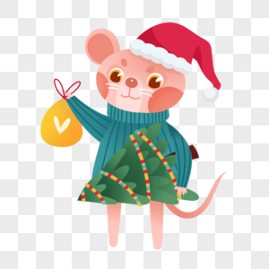 可爱圣诞老鼠图片