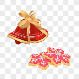 圣诞节铃铛装饰和雪花饼干图片