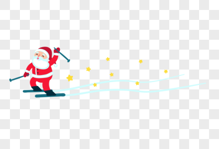 滑雪的圣诞老人图片