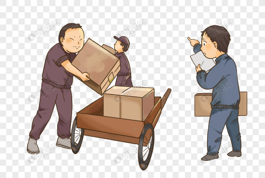快递小哥发货现场
