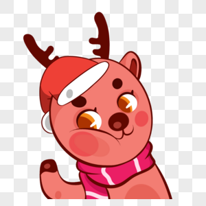 卡通手绘圣诞节圣诞节麋鹿素材