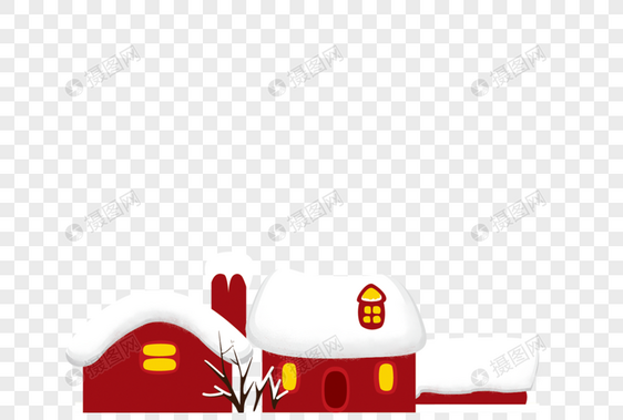 冬天的雪房子图片
