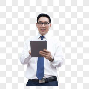 商务男性使用平板电脑图片