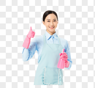 家政服务女性清理玻璃点赞高清图片