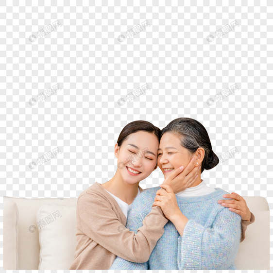 母亲和女儿幸福的抱在一起图片