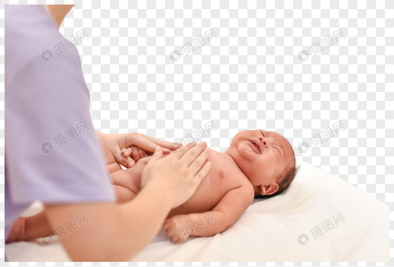护士安抚哭闹的婴儿图片