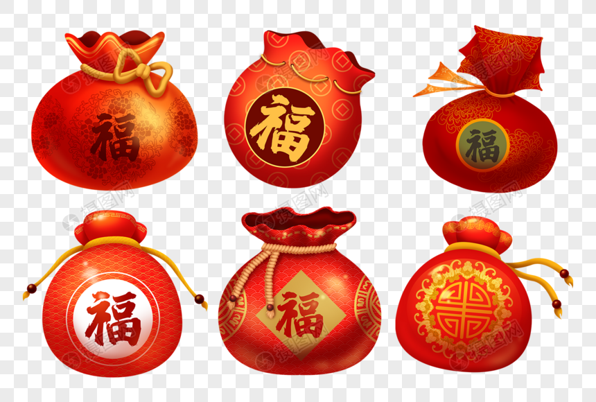 吉祥福袋组合元素素材下载 正版素材 摄图网