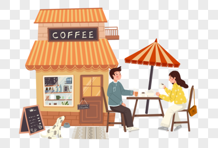咖啡馆约会的情侣图片