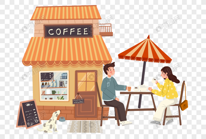 咖啡馆约会的情侣图片