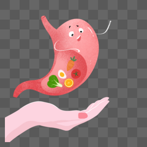 卡通肠胃手绘元素图片