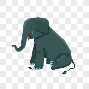 受伤的大象图片