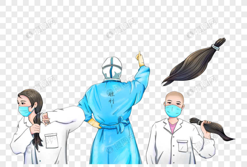 护士为抗击疫情新型肺炎剪发图片