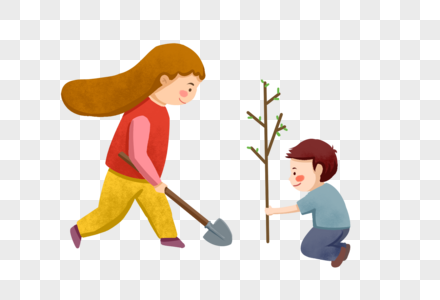 植树节种树的孩子图片素材