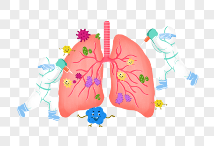 抗击疫情医护肺卡通高清图片