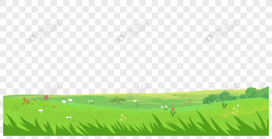 春天绿色草地草丛元素图片