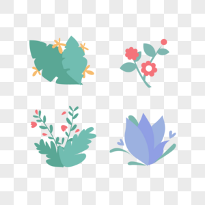 春日节气习俗花草树木素材