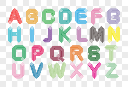 创意彩色线条26字母图片素材