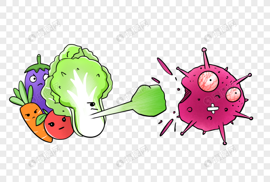 攻击病毒的蔬菜图片