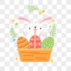 兔子和彩蛋菜单装饰高清图片