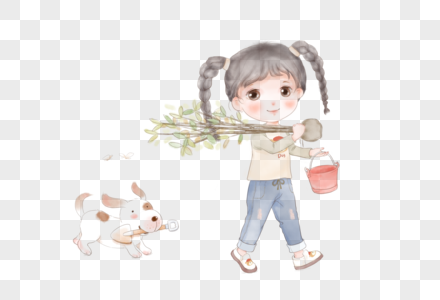 植树节种树的女孩图片